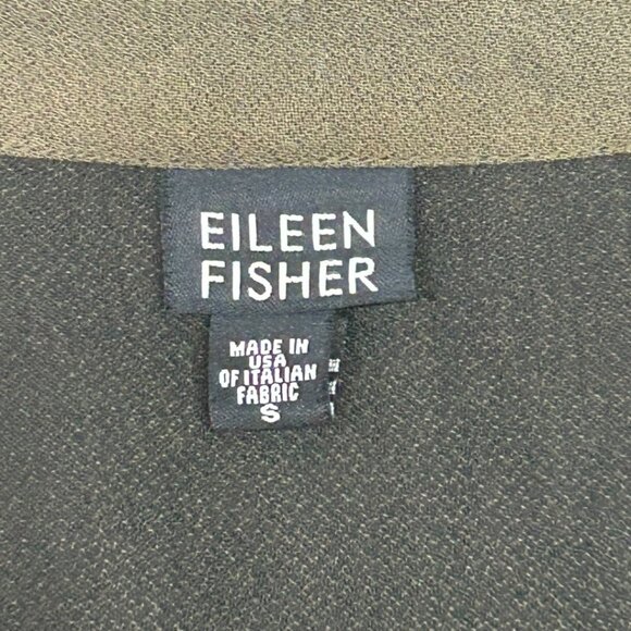 Eileen Fisher Olive Green Button-Down Blazer Jacket - Oversized - Size Small - Picture 3 of 6
